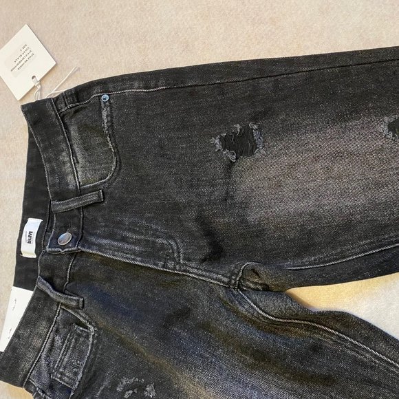 imjeans Low Rise Boyfriend Junior Size 0 Black Distressed Denim Jeans NWT - Picture 3 of 9